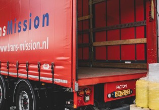 Truck with construction materials