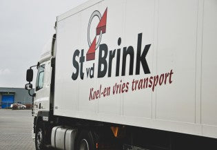 A truck delivers beverages