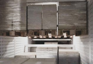 Pallets loaded into a truck